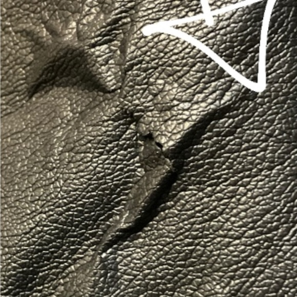 Express Brown Faux Leather Moto Jacket Quilted Shoulders Size L - Picture 8 of 11